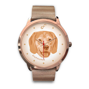 Beige Beagle Face Rose Gold Watch FR0404