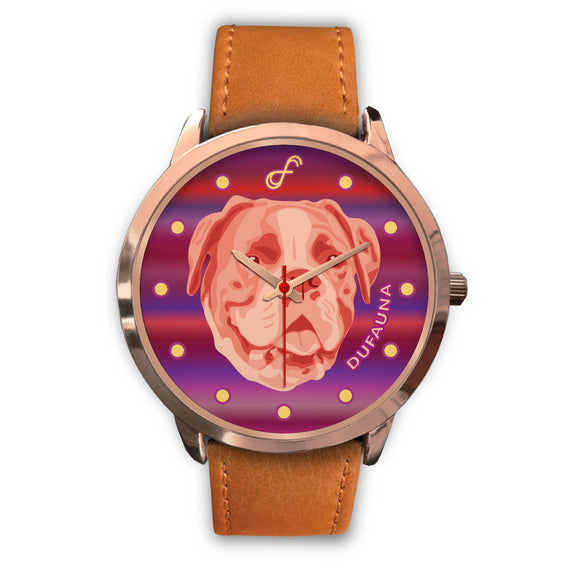 Pink/Purple Boxer Face Rose Gold Watch FR0508