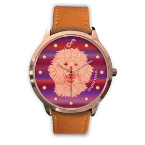 Pink/Purple Poodle Face Rose Gold Watch FR0510