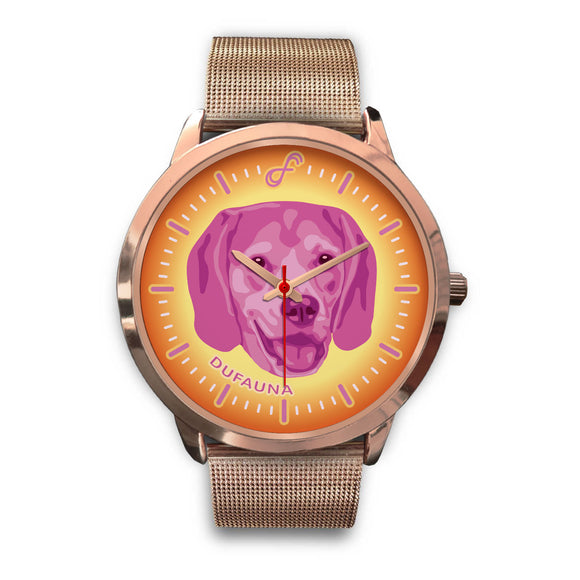 Pink/Orange Beagle Face Rose Gold Watch FR0804