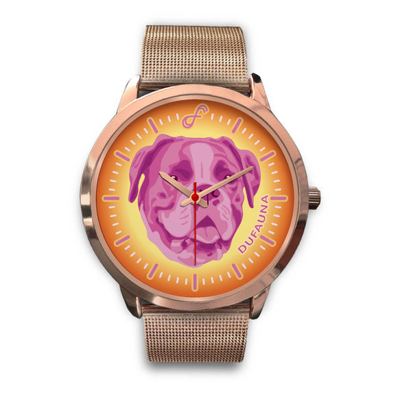 Pink/Orange Boxer Face Rose Gold Watch FR0808