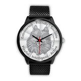 Grey/White Pomeranian Character Black Watch CB0115