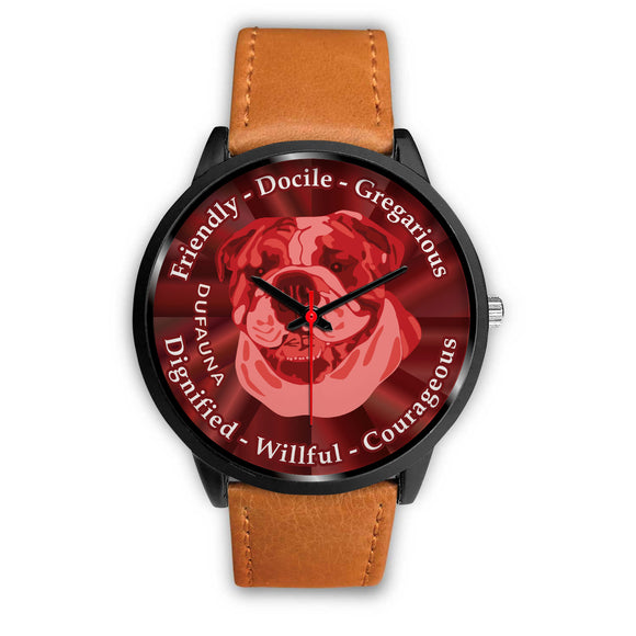Red English Bulldog Character Black Watch CB0407