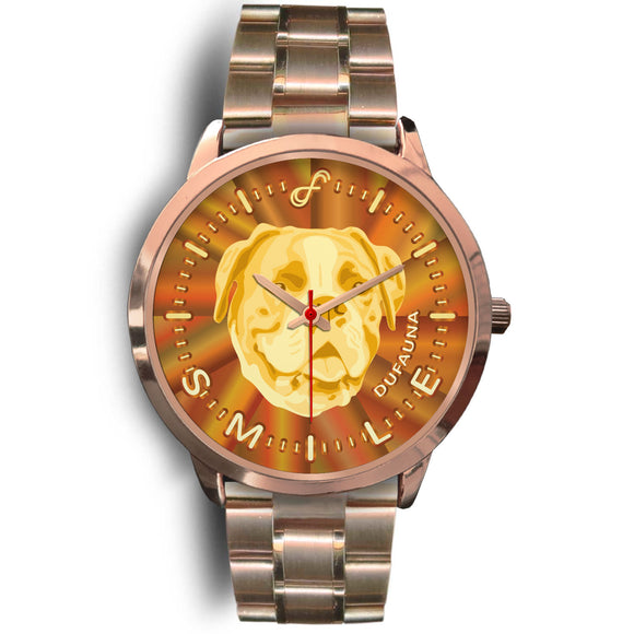 Yellow/Brown Boxer Smile Rose Gold Watch SR0508