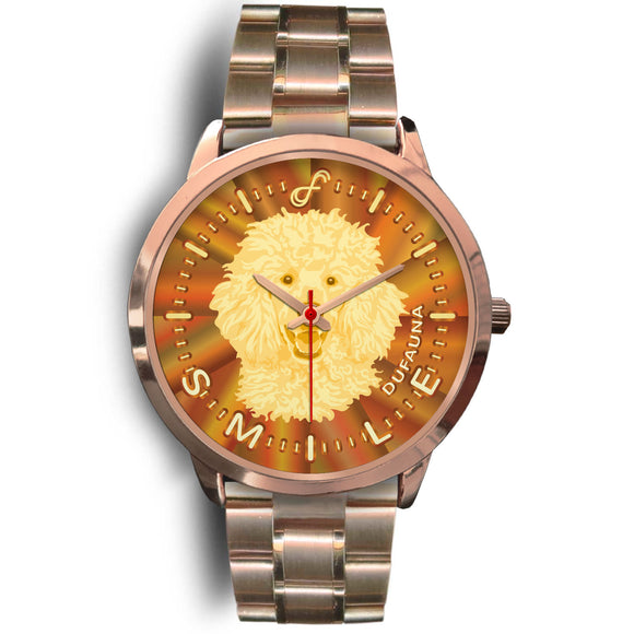 Yellow/Brown Poodle Smile Rose Gold Watch SR0510
