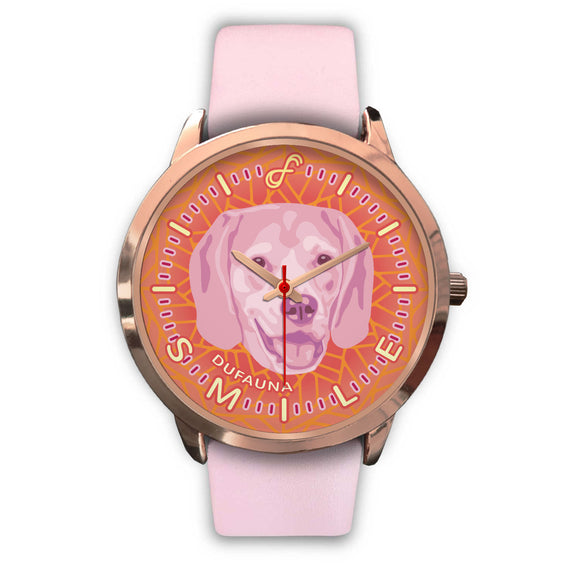 Pink Beagle Smile Rose Gold Watch SR0704