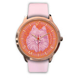 Pink Pomeranian Smile Rose Gold Watch SR0715
