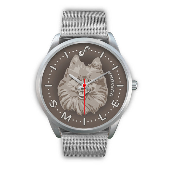 Grey Pomeranian Smile Steel Watch SS0815