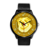 Yellow English Bulldog Smile Black Watch SB1107