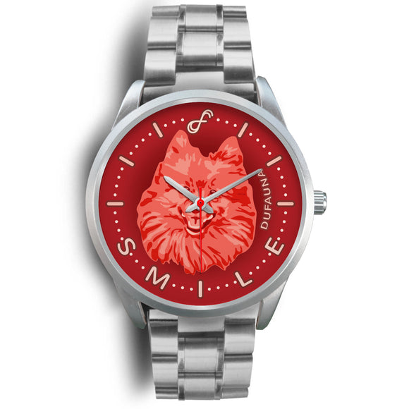 Red Pomeranian Smile Steel Watch SS0915