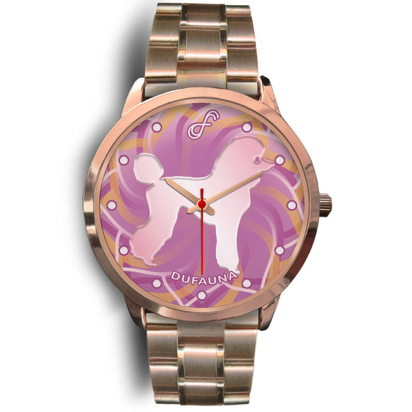 Pink Poodle Body Silhouette Rose Gold Watch BR0310