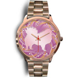 Pink Pomeranian Body Silhouette Rose Gold Watch BR0315