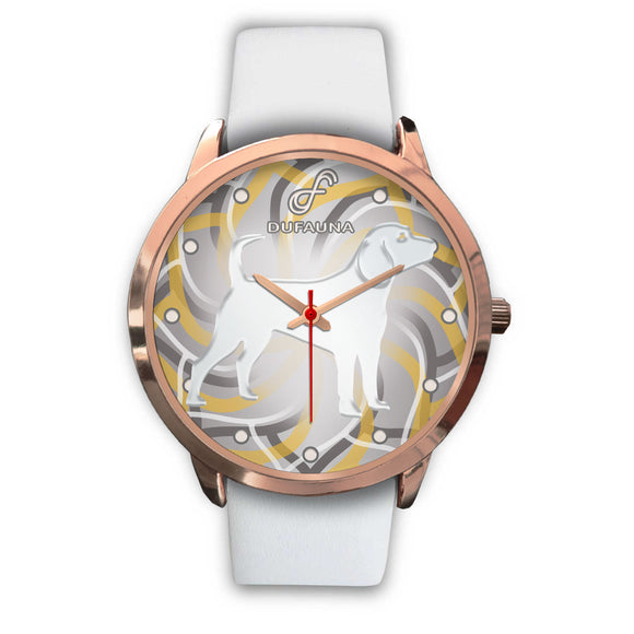 White Beagle Body Silhouette Rose Gold Watch BR0404