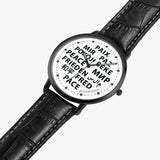 PEACE watch 24 languages - black letters on white