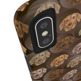 D23 Brown Dachshund iPhone Tough Case 11, 11Pro, 11Pro Max, X, XS, XR, XS MAX, 8, 7, 6 Impact Resistant