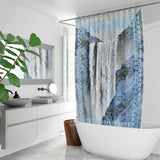 Flokis waterfall blue shower curtain