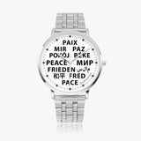 PEACE watch 24 languages - black letters on white