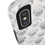 D23 White Grey Pug iPhone Tough Case 11, 11Pro, 11Pro Max, X, XS, XR, XS MAX, 8, 7, 6 Impact Resistant