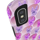 D23 Purple Pink German Shepherd iPhone Tough Case 11, 11Pro, 11Pro Max, X, XS, XR, XS MAX, 8, 7, 6 Impact Resistant