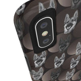 D23 Black Grey German Shepherd iPhone Tough Case 11, 11Pro, 11Pro Max, X, XS, XR, XS MAX, 8, 7, 6 Impact Resistant
