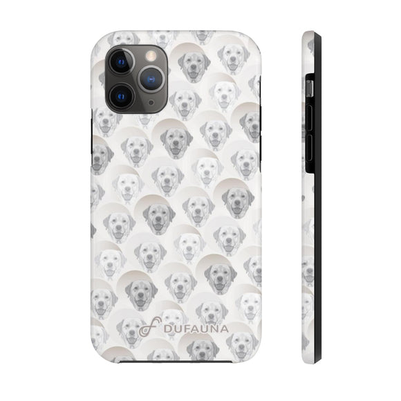 D23 White Grey Labrador iPhone Tough Case 11, 11Pro, 11Pro Max, X, XS, XR, XS MAX, 8, 7, 6 Impact Resistant
