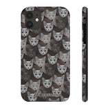 D23 Black Grey Cat iPhone Tough Case 11, 11Pro, 11Pro Max, X, XS, XR, XS MAX, 8, 7, 6 Impact Resistant