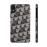D23 Black Grey French Bulldog iPhone Tough Case 11, 11Pro, 11Pro Max, X, XS, XR, XS MAX, 8, 7, 6 Impact Resistant