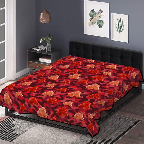 Red camo horse Polyester Quilt