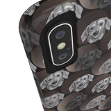 D23 Black Grey Dachshund iPhone Tough Case 11, 11Pro, 11Pro Max, X, XS, XR, XS MAX, 8, 7, 6 Impact Resistant