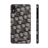 D23 Black Grey Dog iPhone Tough Case 11, 11Pro, 11Pro Max, X, XS, XR, XS MAX, 8, 7, 6 Impact Resistant