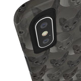 D23 Coal Grey Cat iPhone Tough Case 11, 11Pro, 11Pro Max, X, XS, XR, XS MAX, 8, 7, 6 Impact Resistant