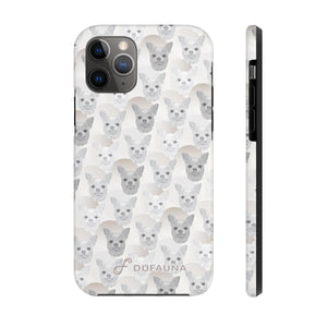 D23 White Grey Chihuahua iPhone Tough Case 11, 11Pro, 11Pro Max, X, XS, XR, XS MAX, 8, 7, 6 Impact Resistant