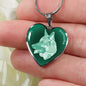 Mint German Shepherd Profile Dark Heart Necklace D22