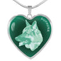 Mint German Shepherd Profile Dark Heart Necklace D22