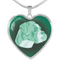 Mint Boxer Profile Dark Heart Necklace D22