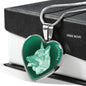 Mint German Shepherd Profile Dark Heart Necklace D22
