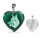 Mint German Shepherd Profile Dark Heart Necklace D22