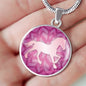 Soft Pink Horse Silhouette Necklace D18