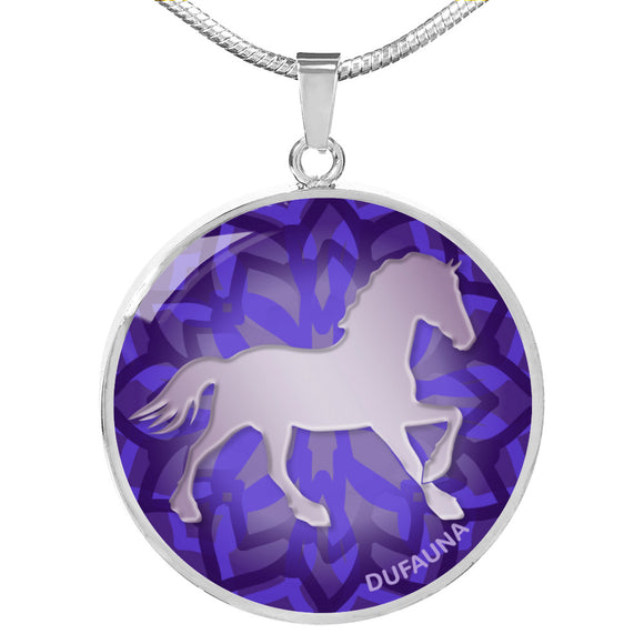 Purple Horse Silhouette Necklace D18