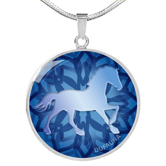 Blue Horse Silhouette Necklace D18