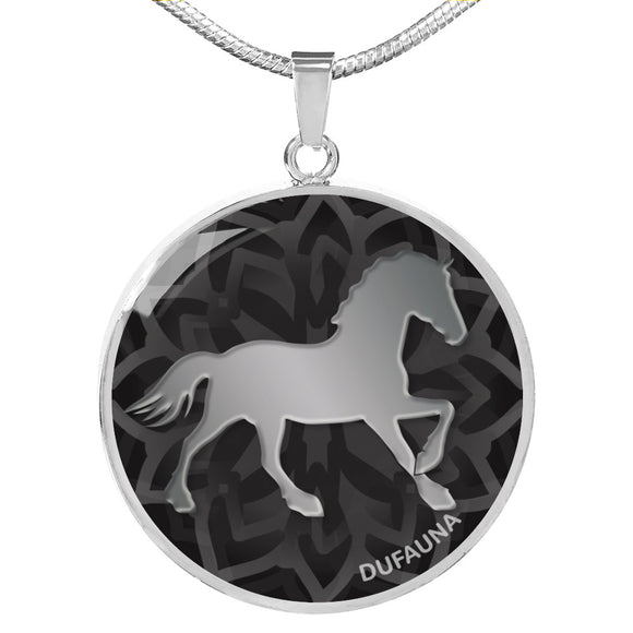 Black Horse Silhouette Necklace D18