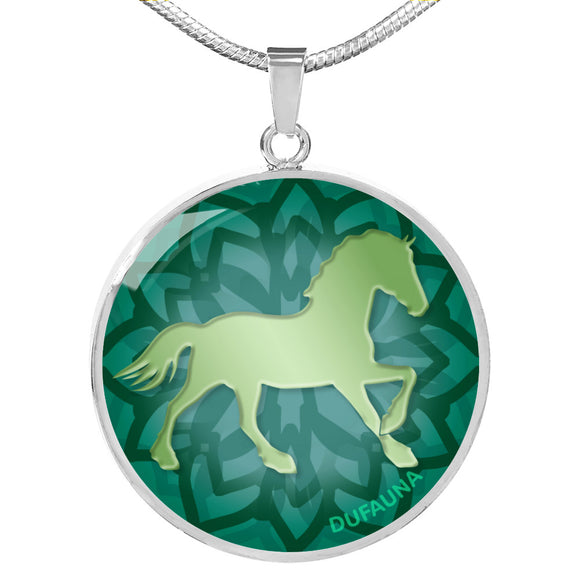 Green Horse Silhouette Necklace D18