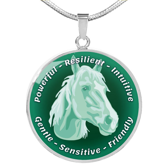 Mint Horse Characteristics Necklace D20