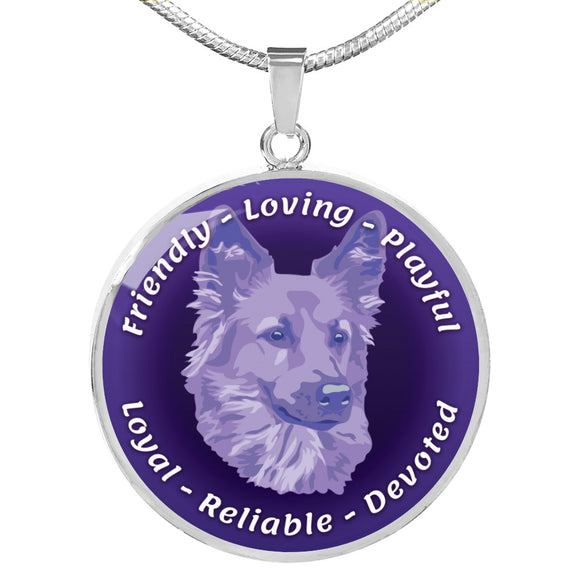 Purple Dog Characteristics Necklace D20