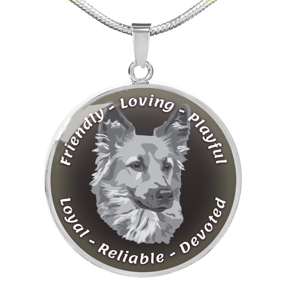 Grey Dog Characteristics Necklace D20