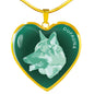 Mint German Shepherd Profile Dark Heart Necklace D22