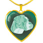 Mint Boxer Profile Dark Heart Necklace D22