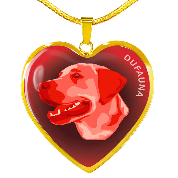 Red Labrador Profile Dark Heart Necklace D22