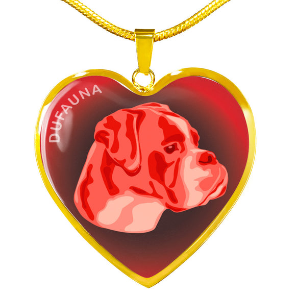 Red Boxer Profile Dark Heart Necklace D22