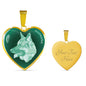 Mint German Shepherd Profile Dark Heart Necklace D22
